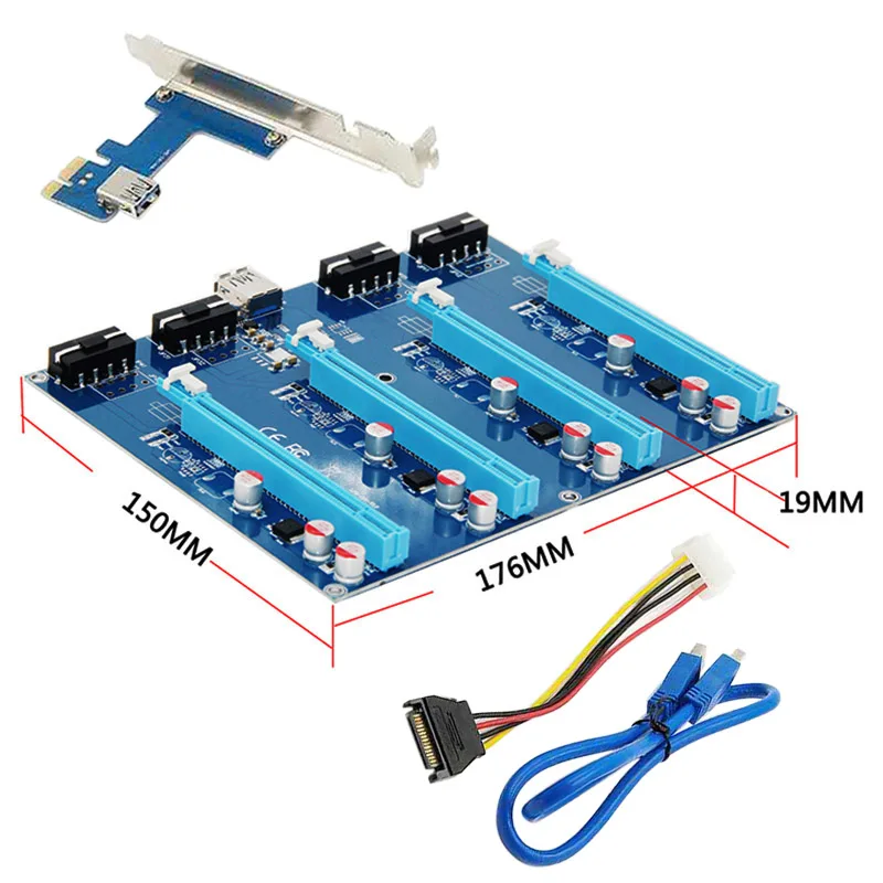 Распродажа! PCI E X1 к 4PCI X16 Расширенный комплект с 1 до 4 портами Express переключатель