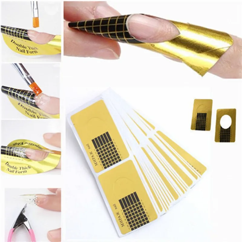 

20Pcs/100Pcs Pro French Nail Form Tips Nail Art Forms Acrylic Tip Gel Nails Sticker Extension Forms For Nail Polish Guide NFM03
