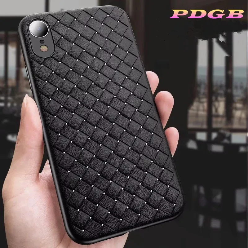 PDGB чехол из ТПУ с тканевым узором для iPhone Xs Max X 5 5s SE 6 6s Plus 7 8 Ультратонкий