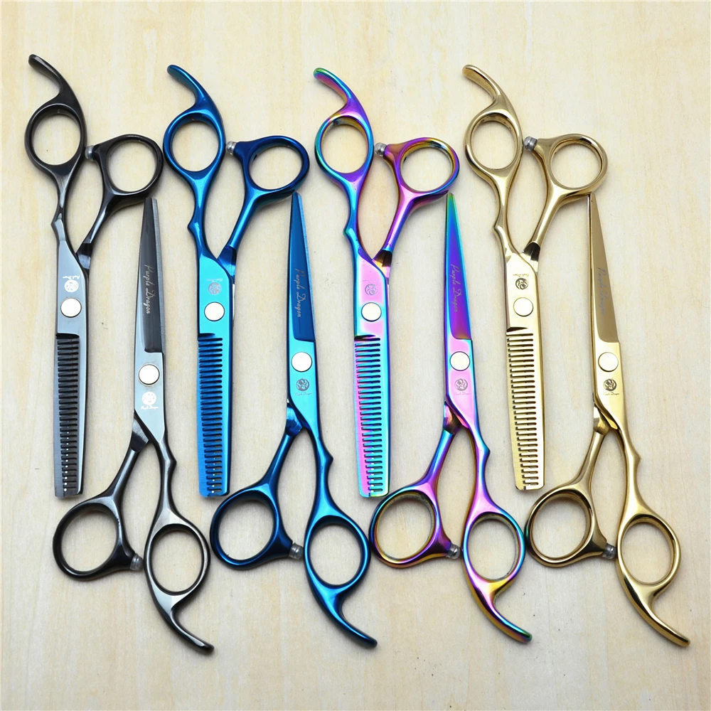 

1005Z 5.5'' 16cm Purple Dragon TOPPEST GRADE Hairdressing Scissors Cutting Scissors Thinning Shears professional Hair Scissors