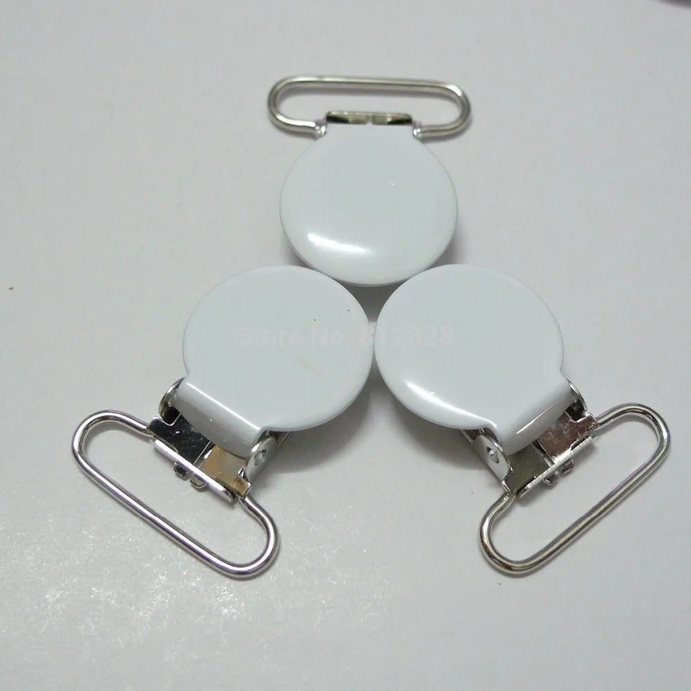 25 шт 1 'ཕ мм # MD02 белый цвет эмаль соски зажимы/подтяжки|suspender clips|enamel pacifier