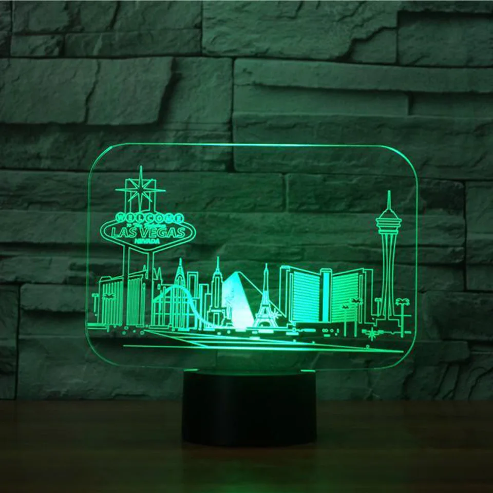 3d светодиодный ночной Светильник для дома в Лас Вегасе|Ночники| |