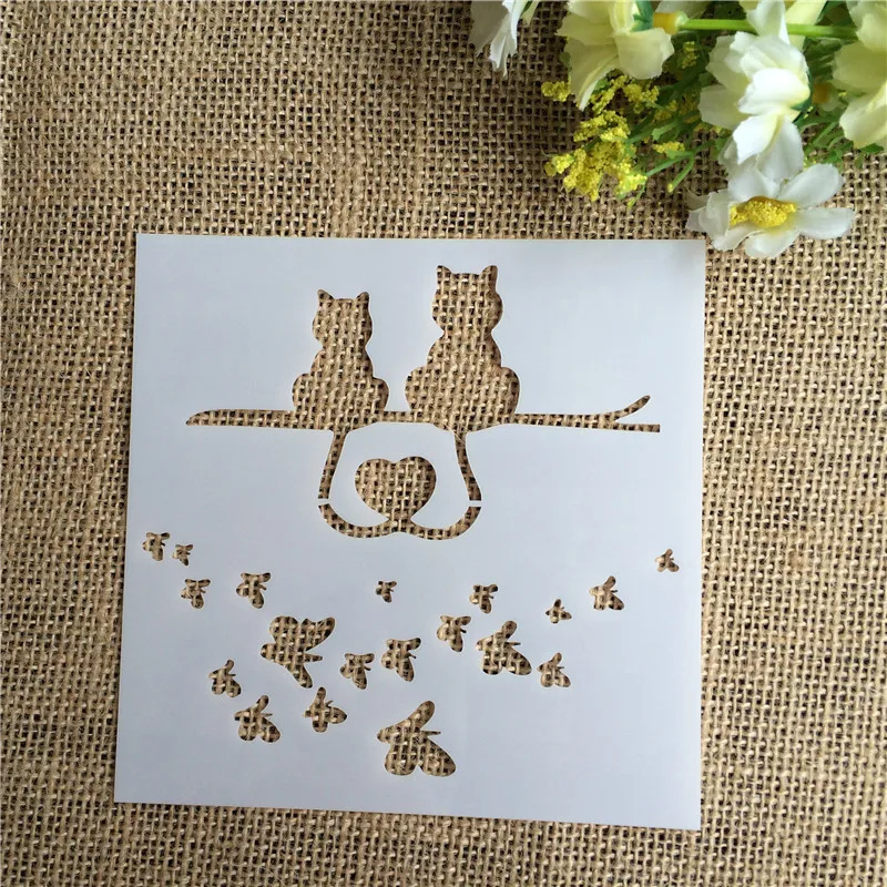 1 Лист Трафарет для кошек трафарет украшения торта Скрапбукинг|scrapbooking tools|scrapbooking