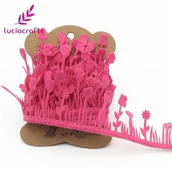 dark pink style 1 Lucia crafts 2y/lot Трава цветок стиль кружева ленты ручной работы кружевная отделка одежды шитье «сделай сам» материал вечерние аксессуары Q0803 - Цвет: dark pink style 1
