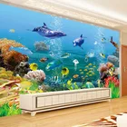 Заказ росписи обои для стен подводный мир детская Спальня Гостиная обоями Домашний Декор Papel де Parede сала 3D
