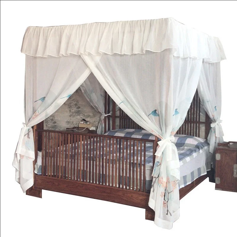 

Chinese Style Freehand Sketching Paysage Mosquito Net Quality Fabric Bed Canopy Bedding Decoration Custom-made Drapery Bedding