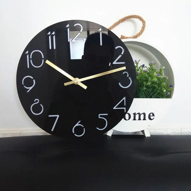

New Wall Clocks Acrylic Creative Wall Clock Stylish Minimalist Wall Clock Digital Clock Home Decoration Sweeping Movement Saati
