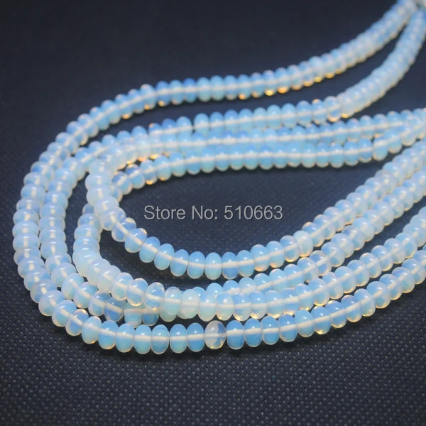 200 шт./лот натуральный белый опал бусина форма Абака лунный камень для