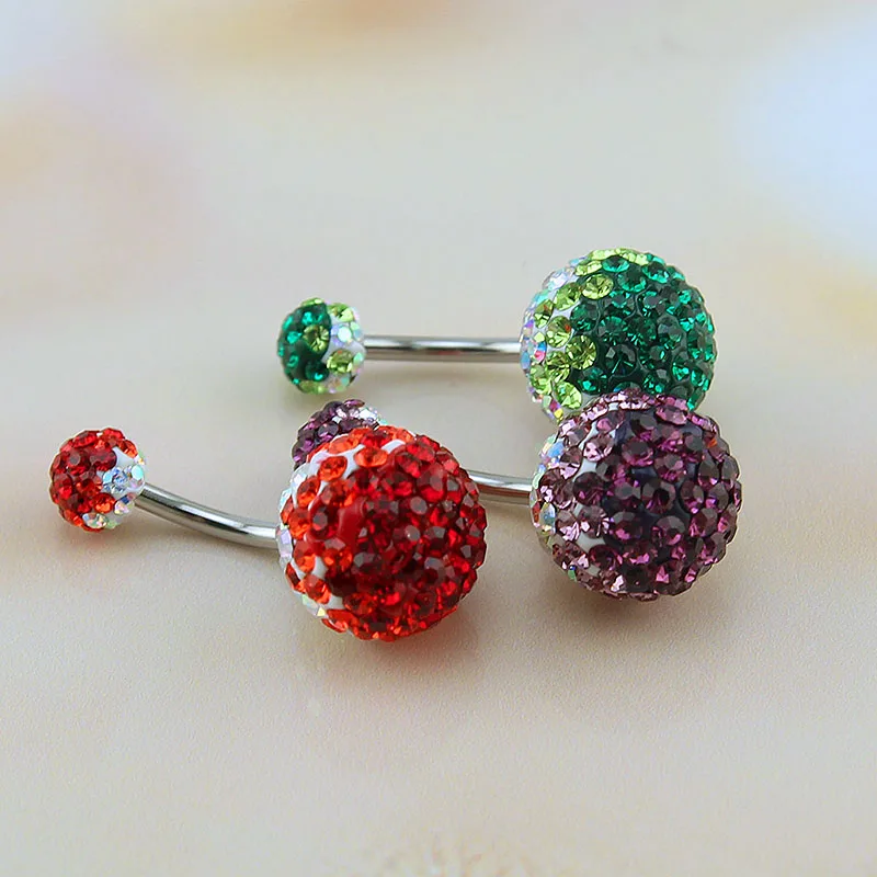 Кольцо на пупок из хирургической стали с кристаллами|jewelry simple|jewelry curtainjewelry travel cases