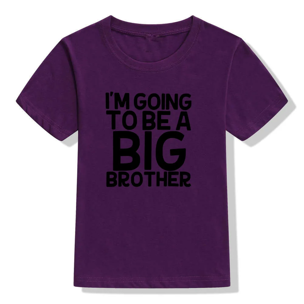 47Y2-KSTPP- Летняя модная футболка с надписью «I'm Going To Be A Big Brother» для мальчиков детские забавные рубашки с короткими рукавами и надписью Повседневная Блузка для малышей, топы - Цвет: 47Y2-KSTPP-