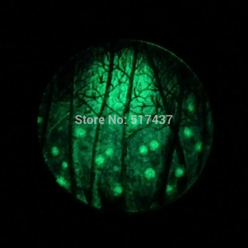 Светится в темноте кулон волшебный Светлячок березовый лес с Луной Цепочки и