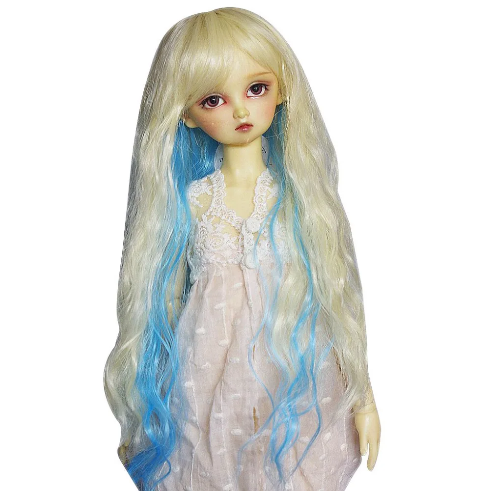 [Wamami] 97 # блонд и синий длинный прямой парик для 1/3 SD AOD DOD DZ BJD Dollfie 8 9 дюймов|Куклы| |