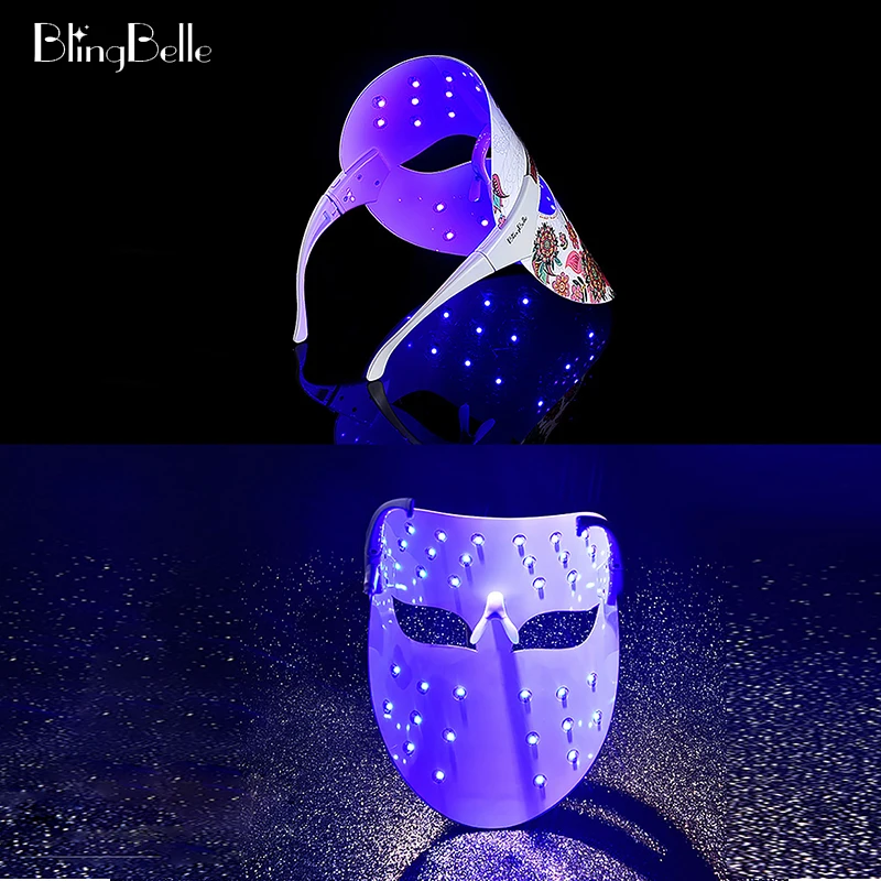 BlingBelle светодиодная маска для лица, уход за кожей, омоложение, эссенция свинца, удаление морщин, акне, светодиодный светильник, терапевтическая маска, инструмент для красоты