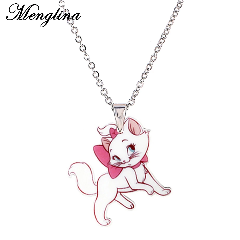 Menglina/модное ожерелье для девочек с рисунком из мультфильма бантиком и кошкой
