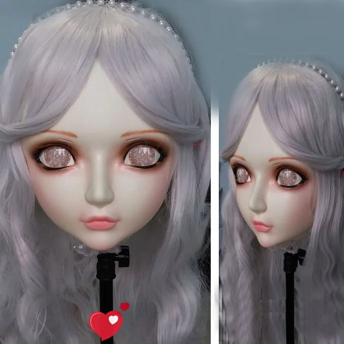 

(Zhi-04)Gurglelove Женщины Милая девочка каучуковые полуголовы Kigurumi BJD Маска Косплей японское аниме ролевая маска Лолиты Трансвестит кукла