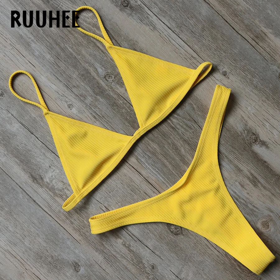 Пикантный бразильский комплект бикини RUUHEE 2019 купальники женский купальник