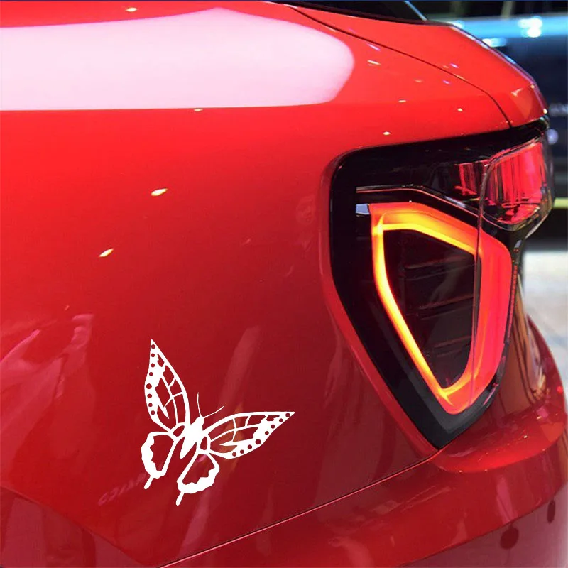 

YJZT 15CM*16.2CM Elegant Butterfly Beautiful Vinyl Decal Nice Car Sticker Black/Silver C19-0535