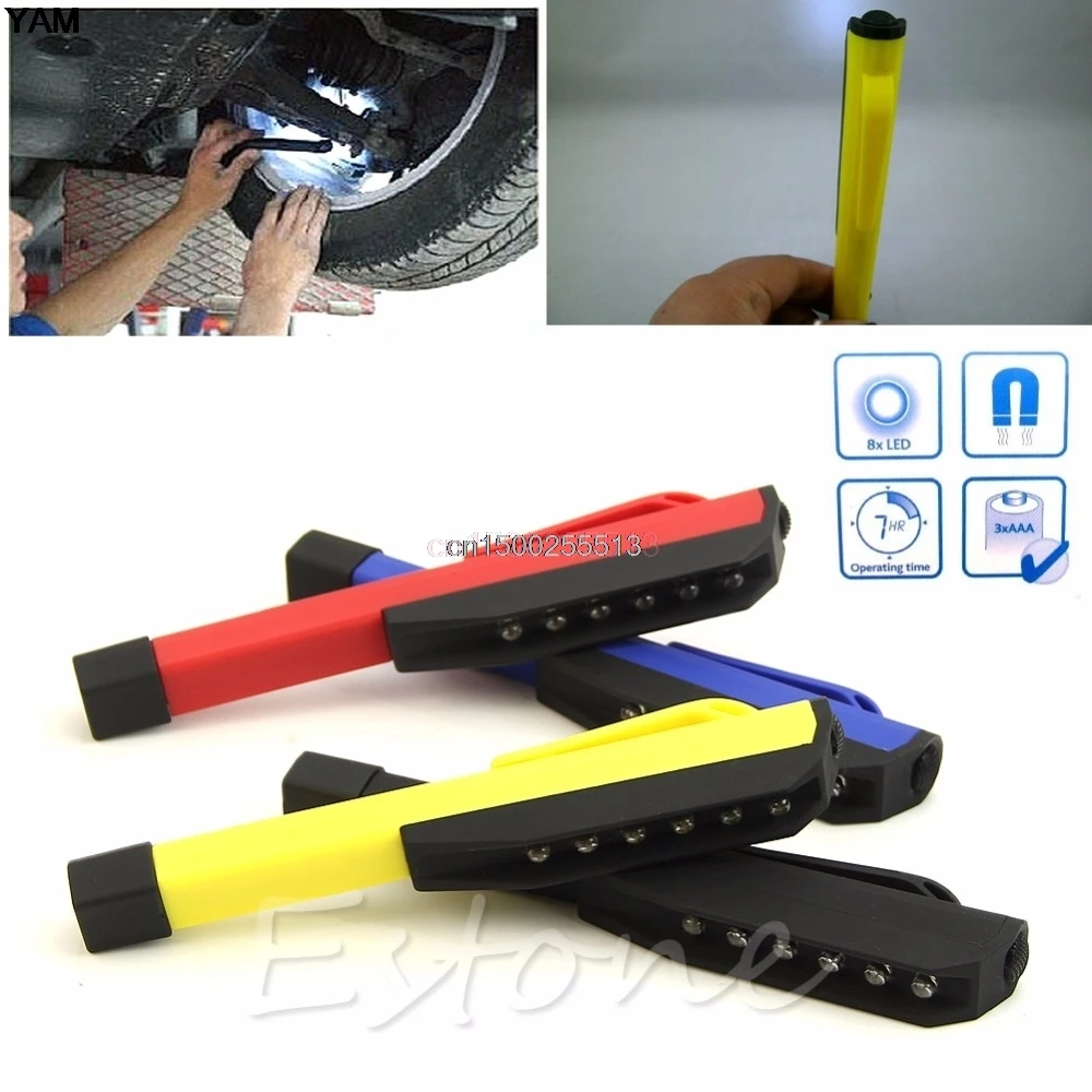 

1PC 6 LED Mini Pen Inspection Light Size Pocket Lamp Clip Work Torch Flashlight