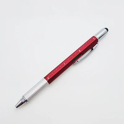 Red 1 шт. инструмент шариковые канцелярские принадлежности для творчества Ручка отвертка линейка спиртовой уровень шариковая ручка многофункциональная Canetas офисный рекламный подарок - Цвет: Red