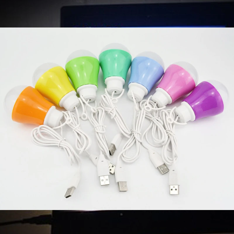 Новинка лидер продаж хит цветная Экологичная ПВХ лампочка 5 в Вт USB светильник