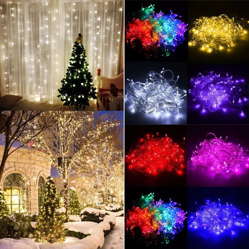 LED Шторы сосулька 600LED теплый белый Рождество Строка сказочных огней для свадьбы