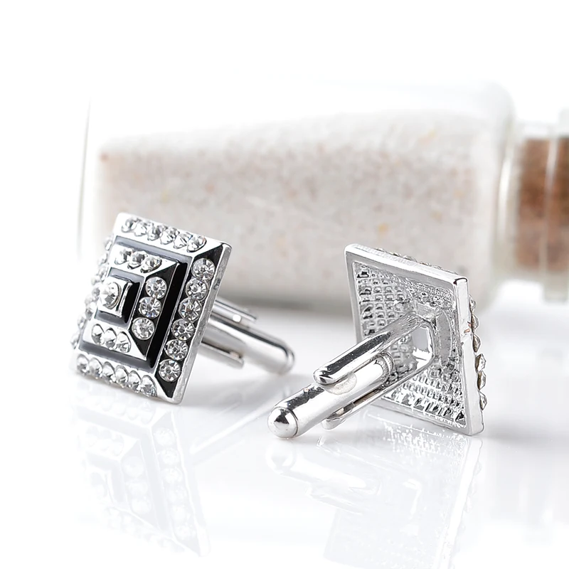 Мужская французская рубашка винтажные запонки модные стразы с финифтью