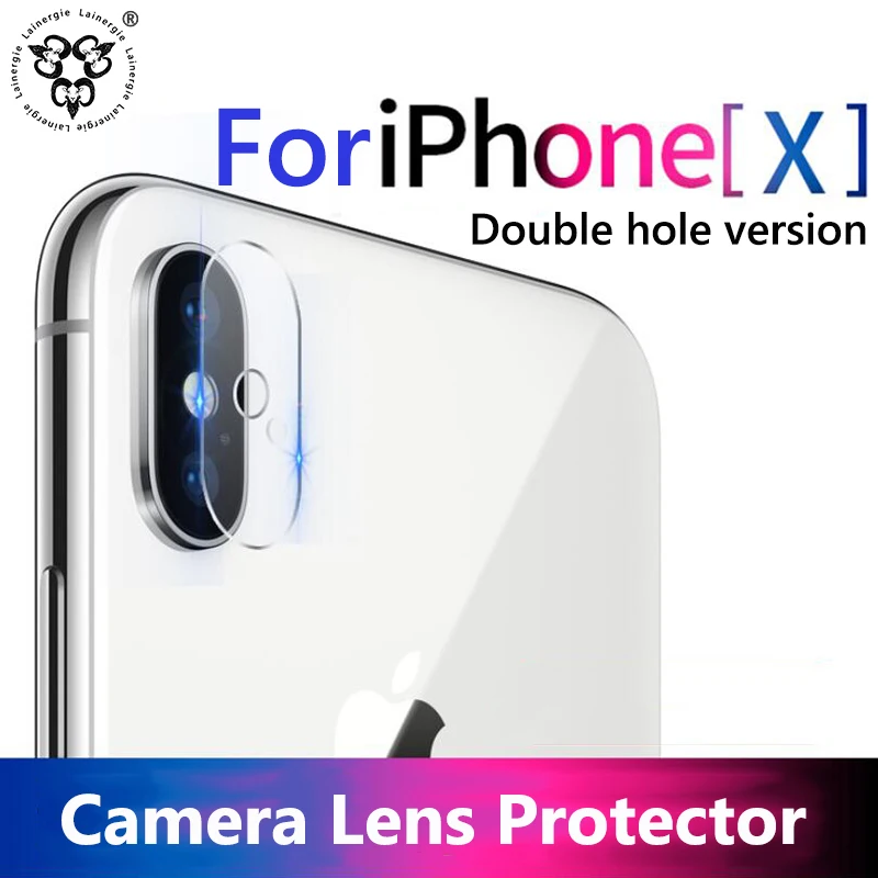 Lainergie 2PCS Upgraded 2.5D For iPhone X Soft Tempered Glass Back Rear Camera Lens Screen Protector Flash Protection Cover | Мобильные