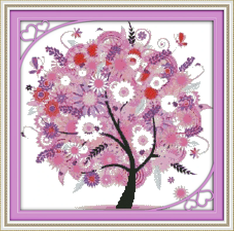 Набор для вышивки крестиком Happy tree stream, Набор для вышивки крестиком 11CT 14CT из китайского хлопка