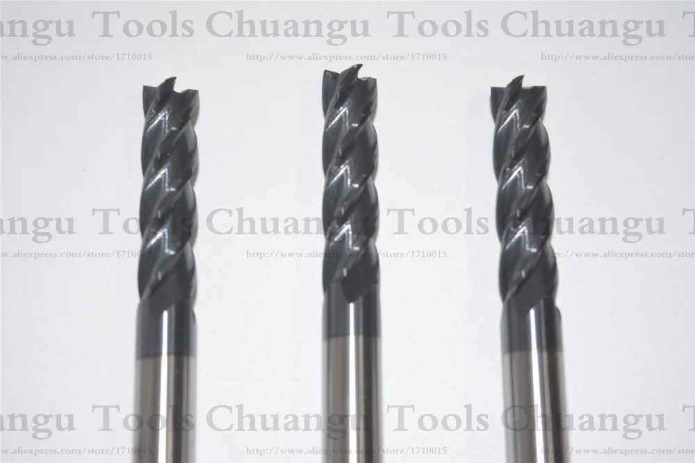 10 мм * 100 3 шт. CNCTungsten твердая искусственная кожа покрытие TiALN 4 канавки стальные