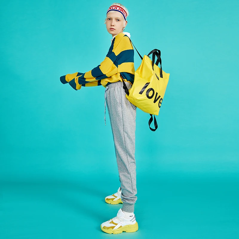 Toyouth Новая Осень Harajuku BF Стиль брюки Для женщин Повседневное шаровары с эластичной