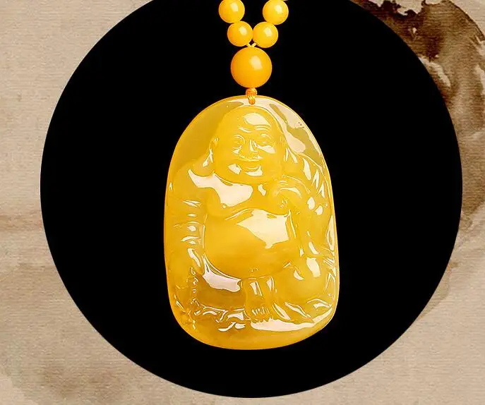 55 мм резьба Будды Maitreya статуя свитер цепь кулон ожерелье | Украшения и аксессуары