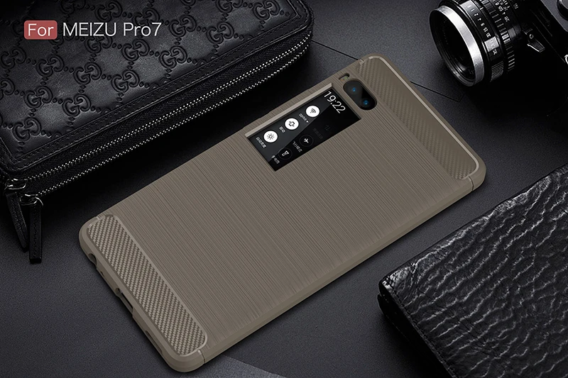 Алессер для MeiZu Pro 7 Plus чехол из углеродного волокна Силиконовый ТПУ мягкий все
