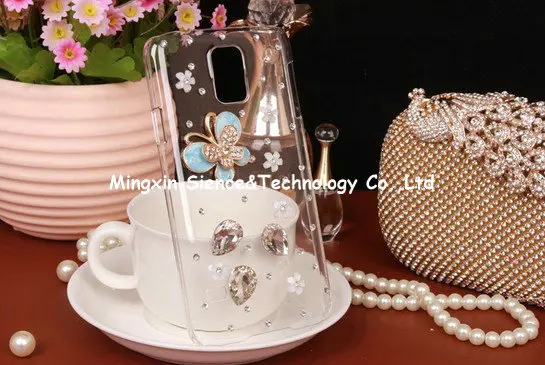 1x 3D luxury bling diamond bow flower girl back case cover for Samsung Galaxy S 5 |