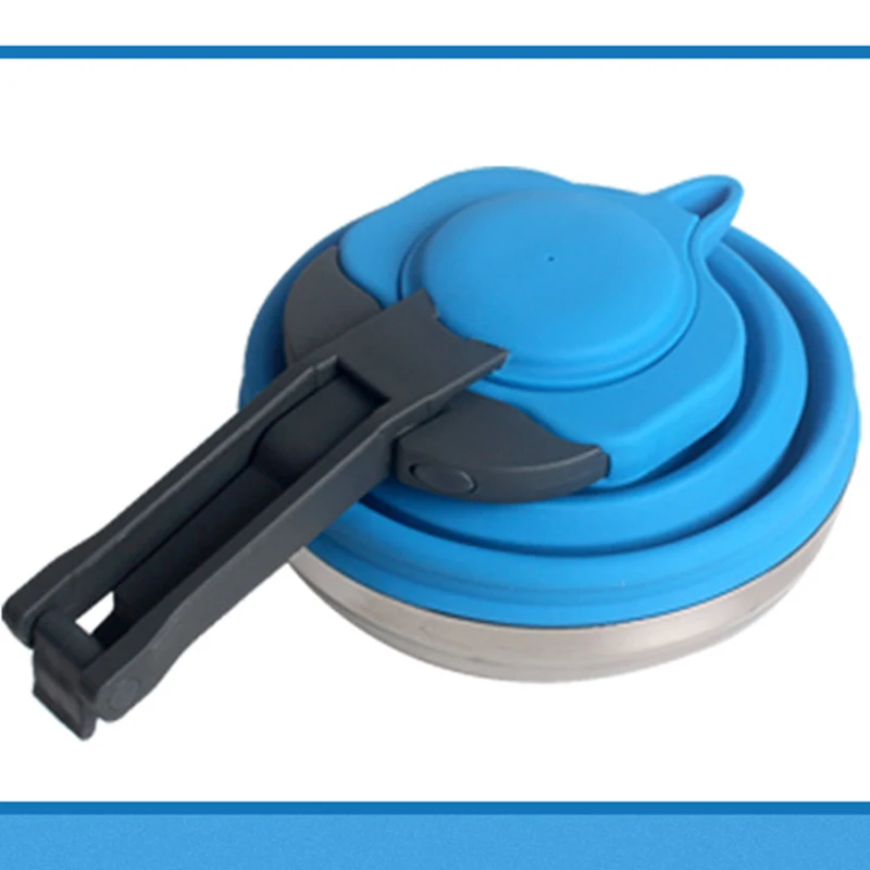 Портативный складной силиконовый чайник для воды 1.5л водонагреватель кемпинга