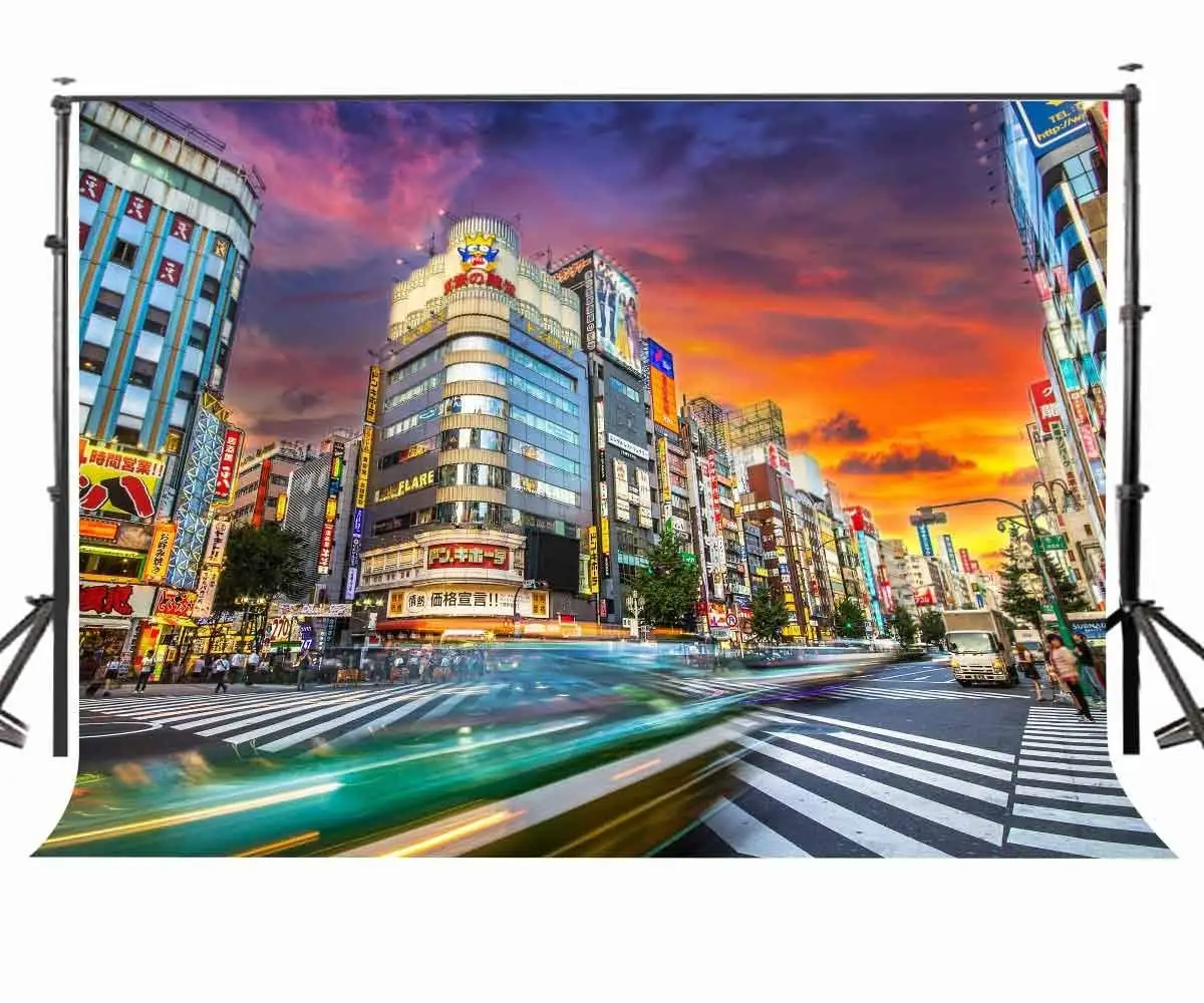 

7x5ft фон для фотосъемки с японской уличной сценой фон для съемки в сумерках