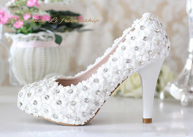Женская Обувь Дамы Жемчужный Кристалл Алмаза Свадебная Водонепроницаемый