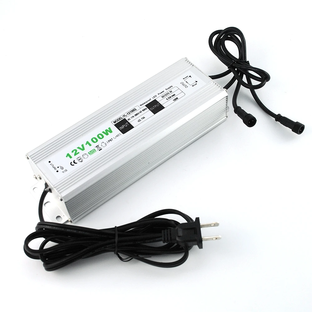 12 В 100 Вт источник питания для светильник водонепроницаемый IP67 трансформатор 220 в