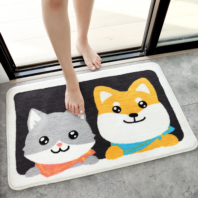 Симпатичный напольный коврик многослойный для ванной комнаты набор ковриков