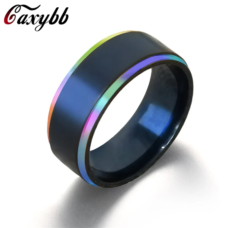 8 мм черное титановое кольцо для мужчин и женщин обручальные кольца трендовые