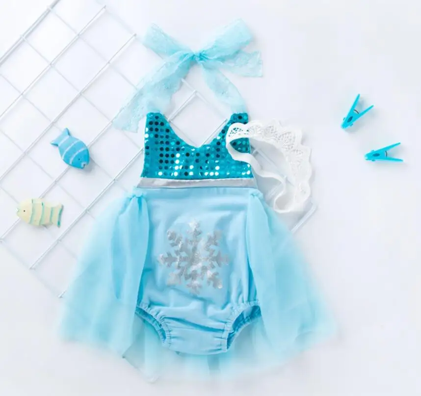 Blue Платье принцессы Ариэль для маленьких девочек костюм русалки для косплея Эльзы и Анны костюм хлопковое платье без рукавов - Цвет: Blue