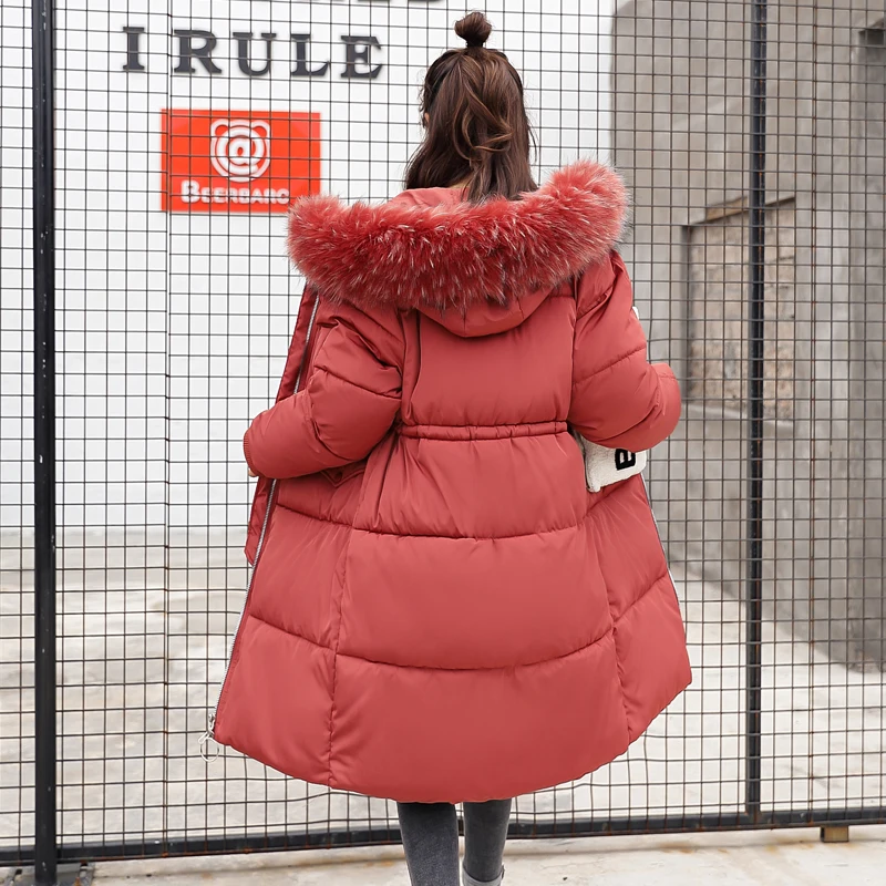 Женская теплая длинная парка с капюшоном и меховой подкладкой зимняя верхняя