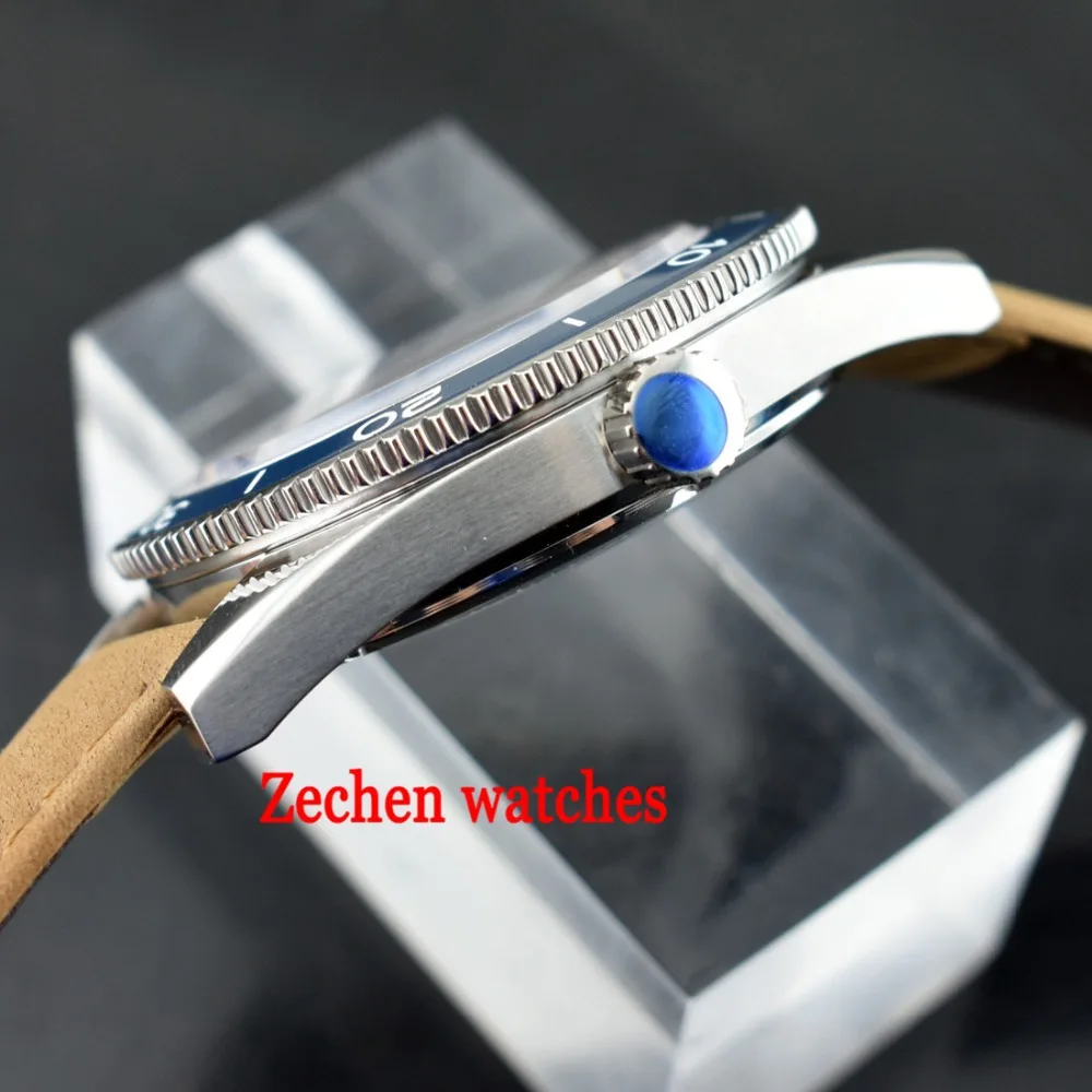 Debert 41 мм 21jewels Автоматическая MIYOTA 821A черный циферблат Мужские часы светящиеся