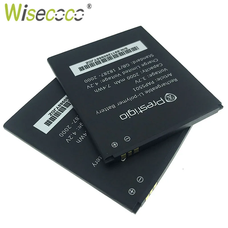 

WISECOCO In Stock High Quality 2019 New 2000mAh Battery For Prestigio PAP 5501 PAP5501 DUO Mobile Phone With Tracking Number