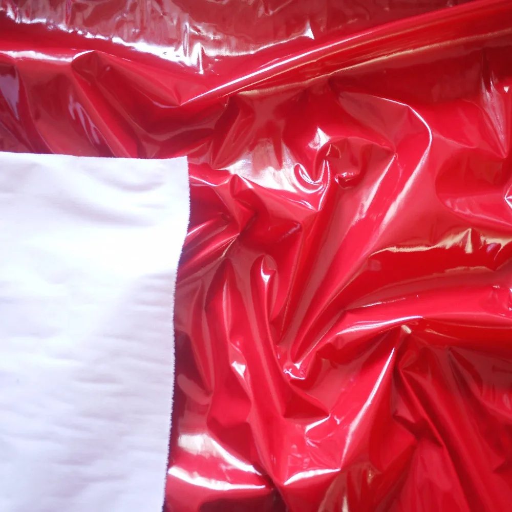 Haian блестящий ПВХ Виниловый плетёный Готический Фетиш Pitch red By The Yard PU 1008|pitch| |