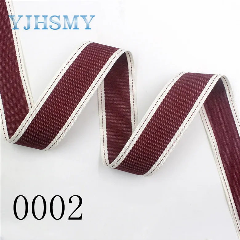 I-19712-1598 YJHSMY I-19712-1597, 10 ярдов/партия, 10/25/38 мм двухсторонняя двухцветная полосатая лента поделка бант повязка на голову подарочная упаковка МАТЕРИАЛЫ - Цвет: I-19712-1598