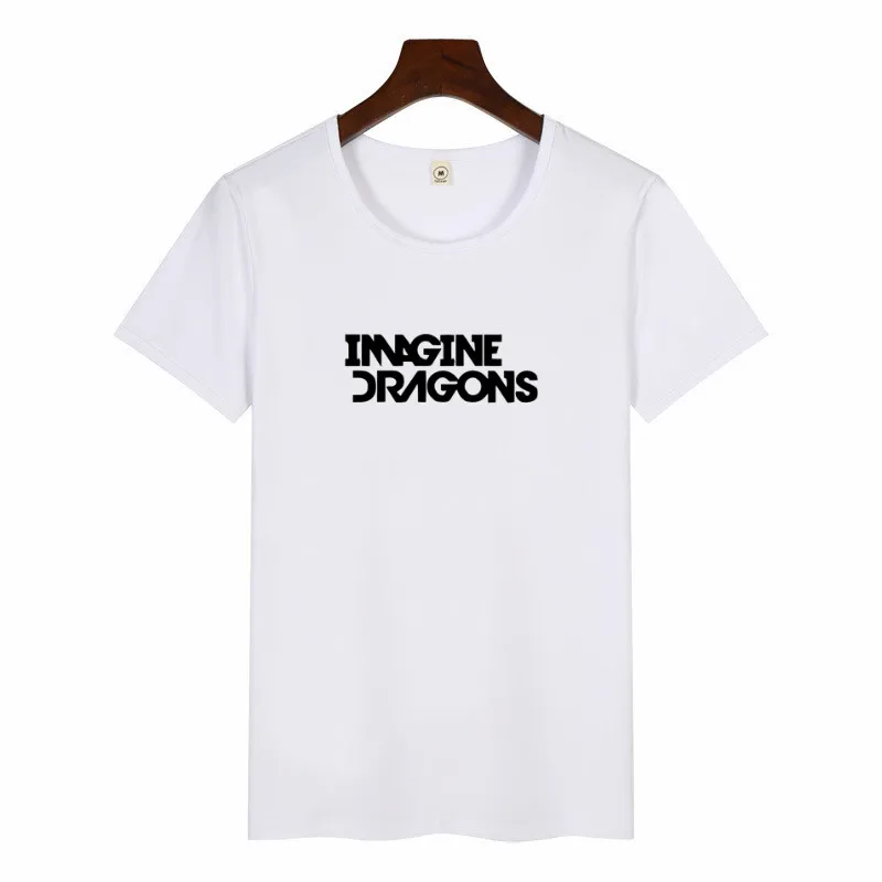 p1413A-white Summer Female Imagine Dragons Korean Style TShirt O-neck Hipster ShortSleeve Tops Unisex Streetwear Graphic Tees Women Harajuku - Цвет: p1413A-white