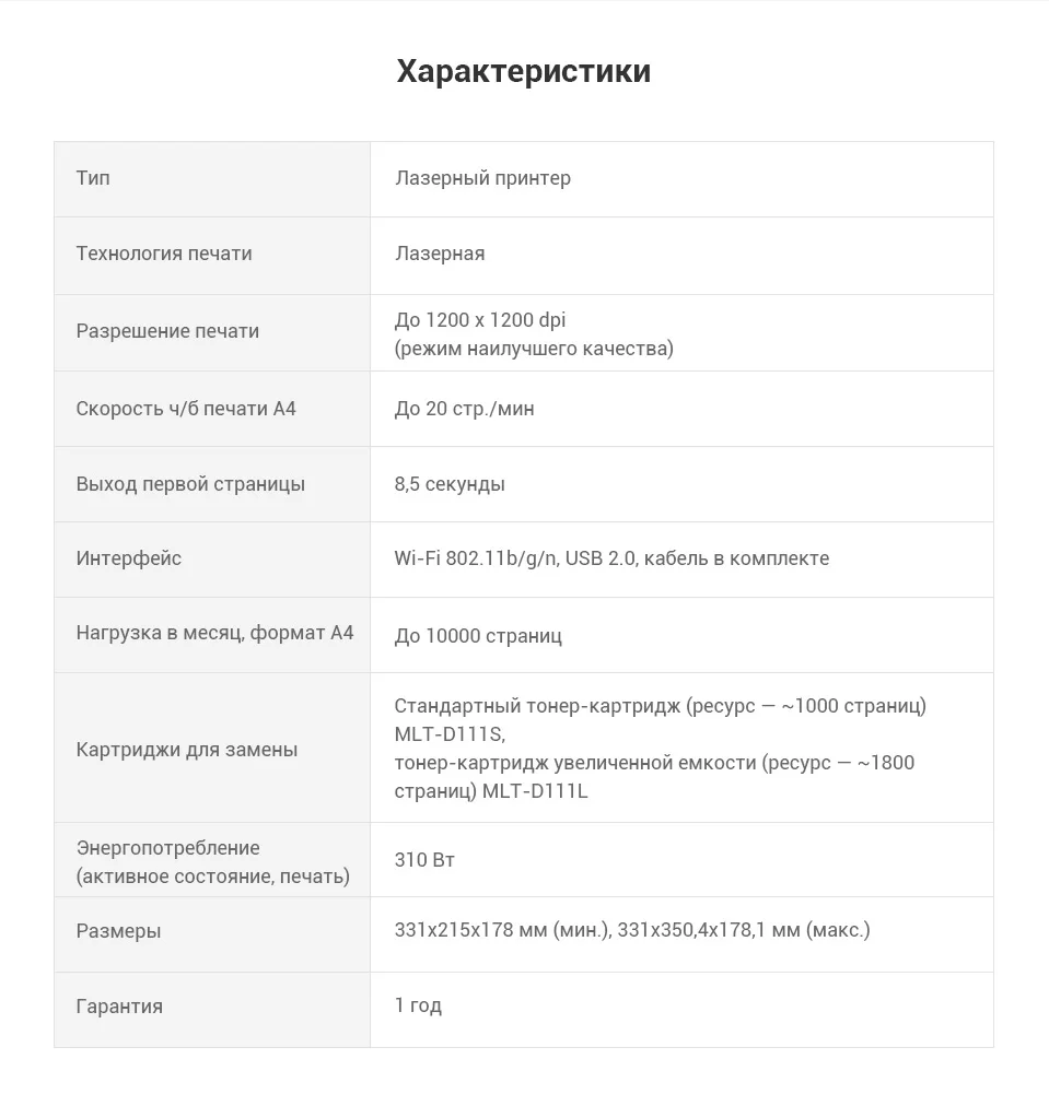 Лазерный принтер Samsung SL-M2020W