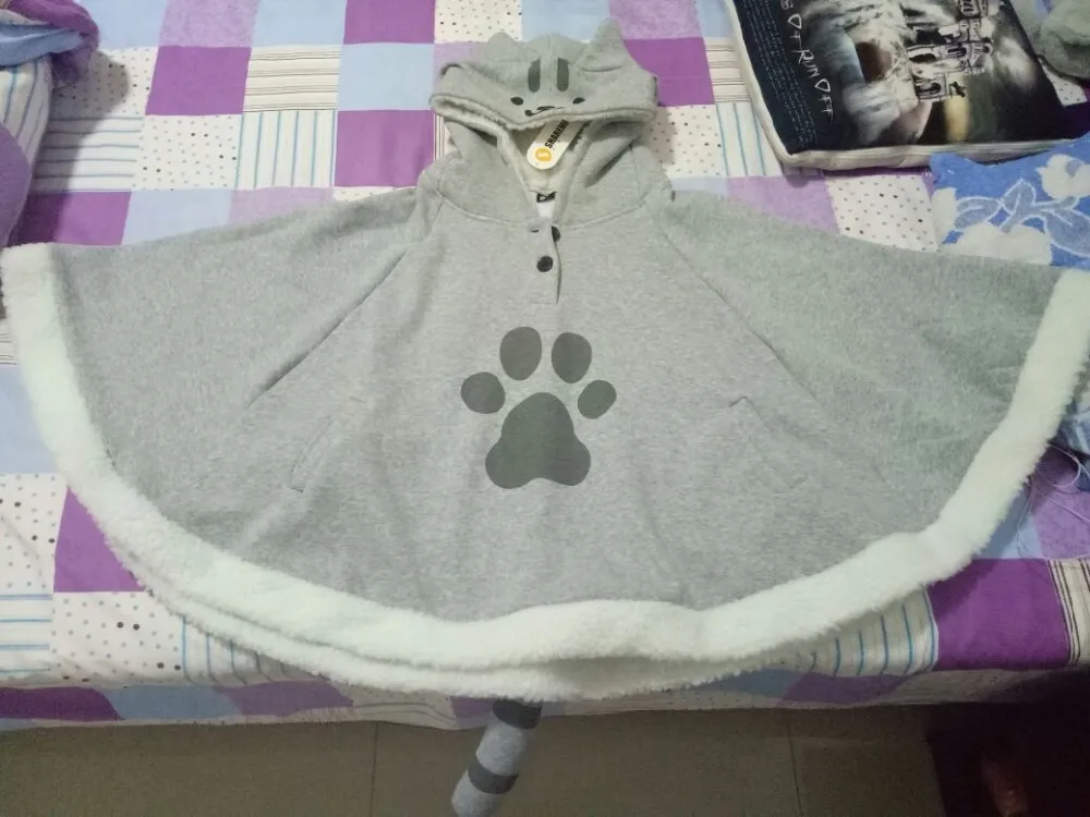 [] новая зимняя накидка! Игра Cat's Yard серия косплей плащ с капюшоном фурия шляпа флис Топ милый Лолита Одежда для девочек