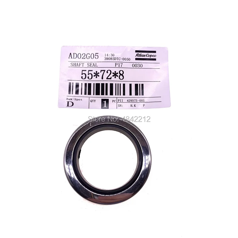 

4pcs/lot 55*72*12/ 55*72*8 screw air compressor oil seal shaft seal double lips PTFE