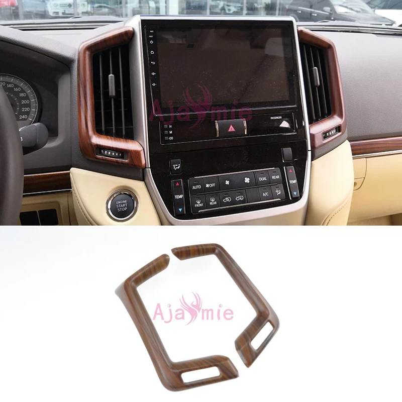 2016-2018 Interior Moulding Trim Wood Color Center Control Vent Cover Panel Car Styling For Toyota Land Cruiser 200 Accessories |